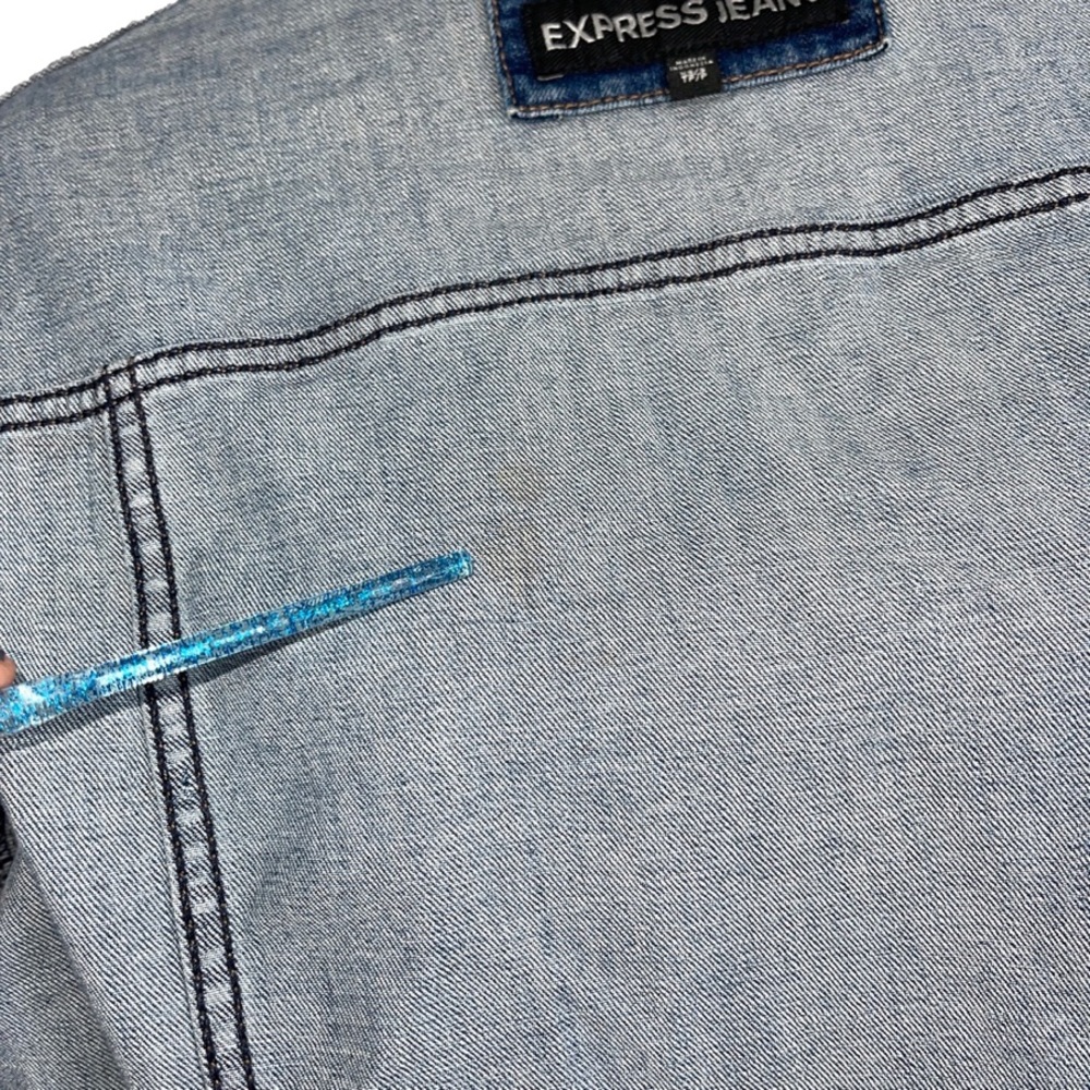 Express Jeans distressed jean jacket XS - Picture 6 of 8